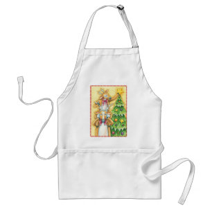 Cute Christmas Reindeer With Christmas Tree Star Standard Apron