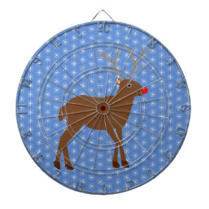 Cute Christmas Reindeer with Red Nose Dartboard