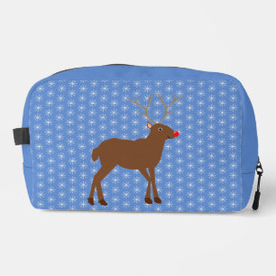 Cute Christmas Reindeer with Red Nose Dopp Kit