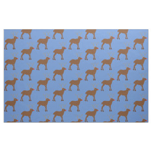 Cute Christmas Reindeer with Red Nose Fabric