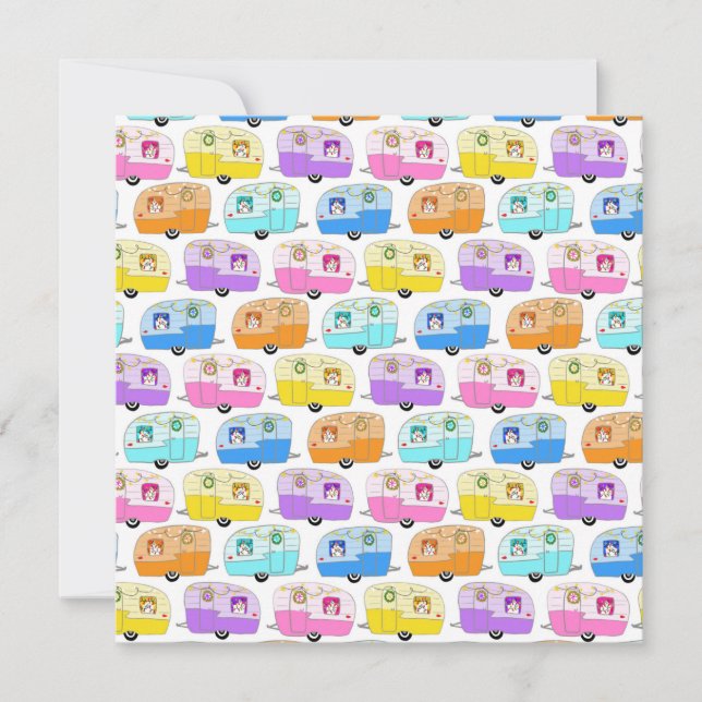 Cute Christmas Retro RV Trailers Xmas Holiday (Front)