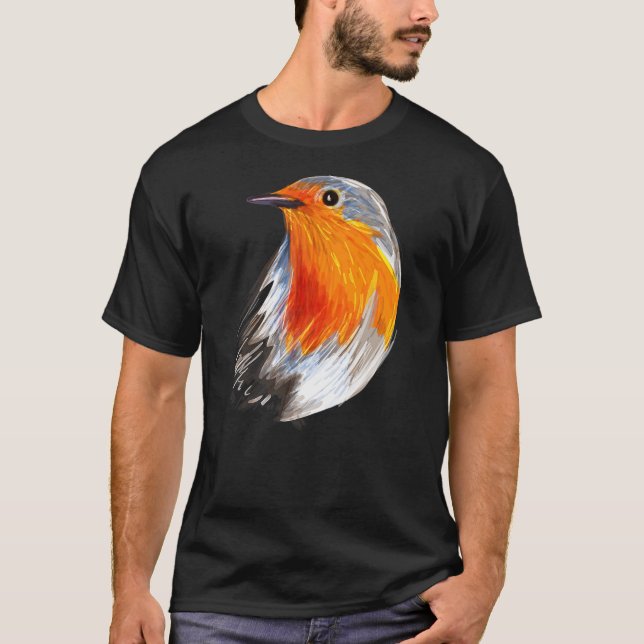 Cute Christmas Robin Costume Bird Watcher Birding  T-Shirt (Front)