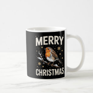 Cute Christmas Robin Merry Xmas Snow Scene Gardene Coffee Mug