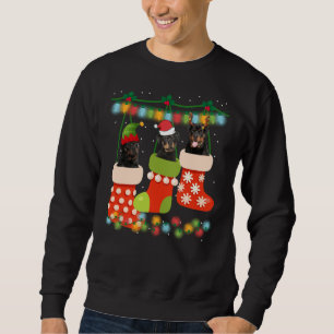 Cute Christmas Rottweiler Sock Xmas Reindeer Santa Sweatshirt