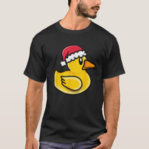 Cute Christmas Rubber Duck in Santa Hat T-Shirt