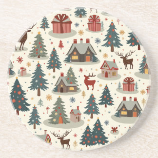 cute Christmas Sandstone Coaster