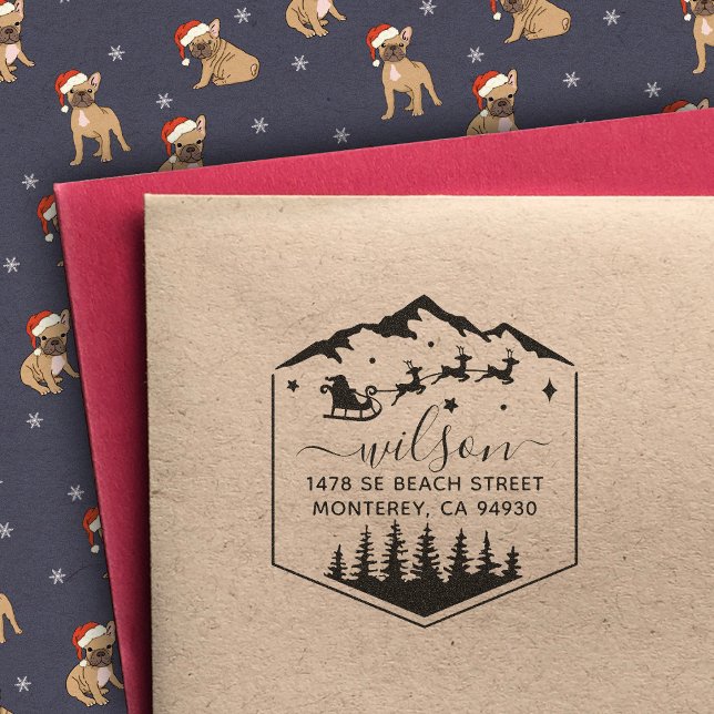 Cute Christmas Sant Claus Return  Rubber Stamp (Creator Uploaded)