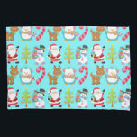Cute Christmas Santa and Friends Pillowcase<br><div class="desc">This cute,  light blue Christmas pillowcase is perfect for your child's bedroom. It features a smiling Santa Clause,  Christmas trees,  candy canes,  reindeer,  a happy snowman,  and an adorable blue penguin.These also make a great holiday gift for a friend who loves holiday decor.</div>
