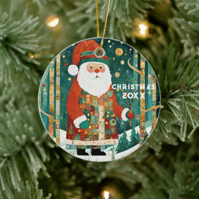 Cute Christmas Santa  Ceramic Tree Decoration (Tree)