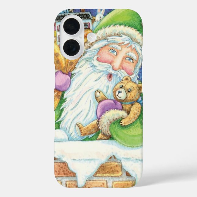 Cute Christmas, Santa Claus in Chimney with Toys Case-Mate iPhone Case (Back)