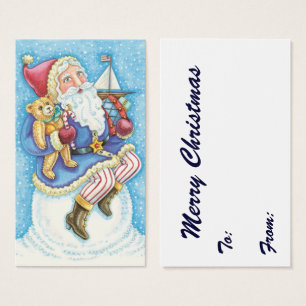 Cute Christmas, Santa Claus on Snowball with Toys