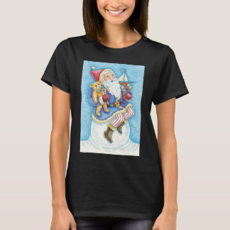 Cute Christmas, Santa Claus on Snowball with Toys T-Shirt