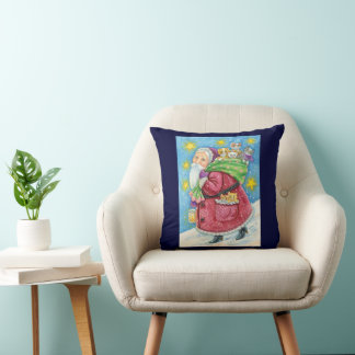 Cute Christmas, Santa Claus with Kittens and Cats! Cushion