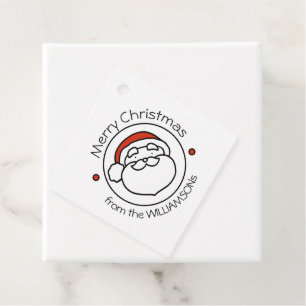 Cute Christmas Santa Claus with Red Hat Favour Tags
