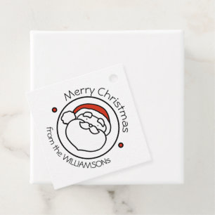 Cute Christmas Santa Claus with Red Hat Favour Tags