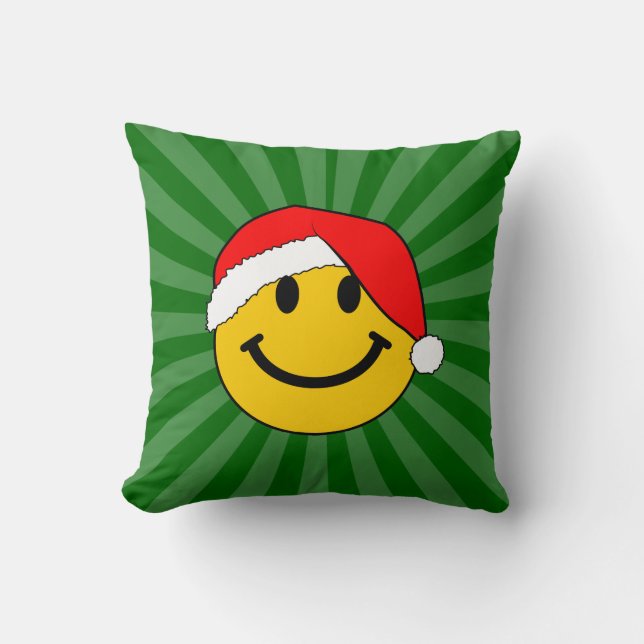 Cute Christmas Santa Happy Face Cushion (Front)