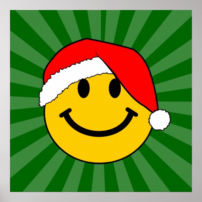 Cute Christmas Santa Happy Face Poster (Front)
