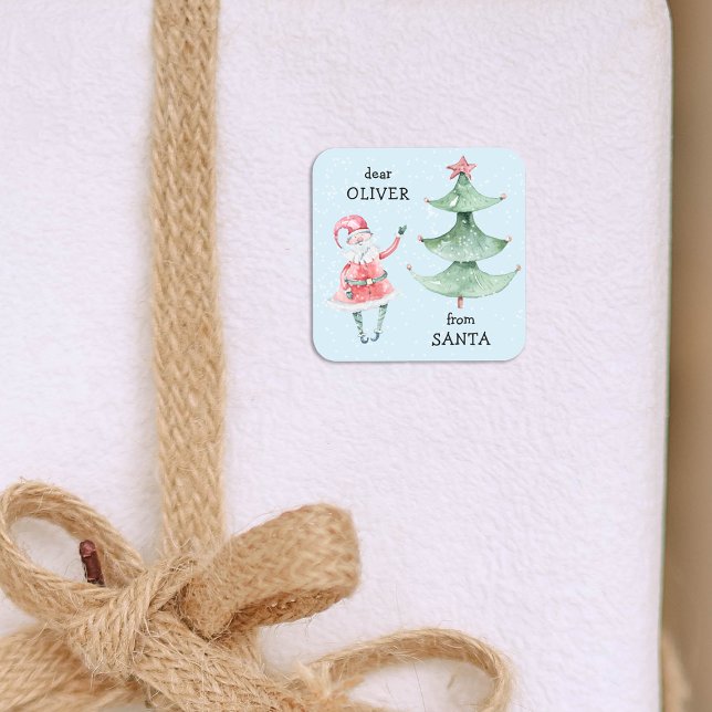 Cute Christmas Santa Holiday Square Sticker (Creator Uploaded)