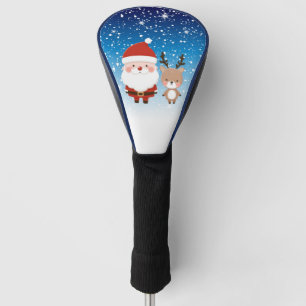Cute Christmas Santa & Reindeer Golf Head Cover