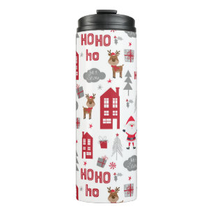 Cute Christmas Santa Reindeer Winter Holidays Thermal Tumbler