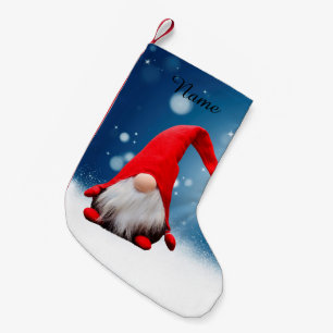 Cute Christmas Santa Snow Stars Small Christmas Stocking
