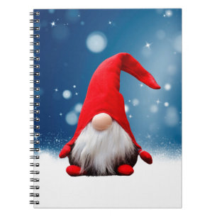 Cute Christmas Santa Snow Stars Spiral Notebook
