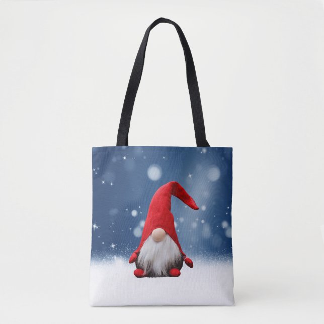 Cute Christmas Santa Snow Stars Tote Bag (Front)