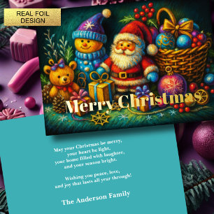 Cute Christmas Scene of Toys and Ornaments