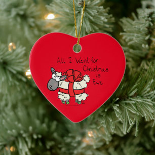 Cute Christmas Sheep Cartoon Ceramic Tree Decoration