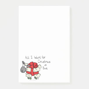 Cute Christmas Sheep Cartoon Post-it Notes