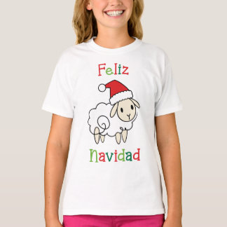 Cute Christmas Sheep – Feliz Navidad  T-Shirt