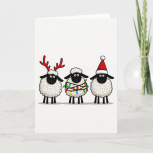 Cute Christmas Sheep Greeting Card
