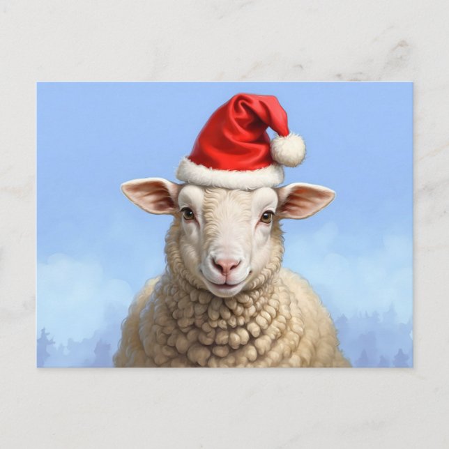 cute christmas sheep postcard (Front)