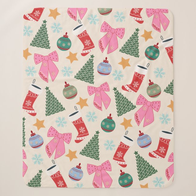 Cute Christmas Sherpa Blanket (Front)