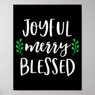 Cute Christmas Shirt For Women Girls Joyful Merry  Poster