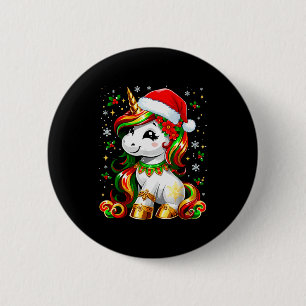 Cute Christmas Shirt Girls Women Xmas Unicorn Chri 6 Cm Round Badge