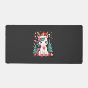 Cute Christmas Shirt Girls Women Xmas Unicorn Deer Desk Mat