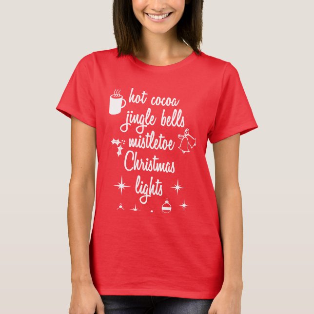Cute Christmas Shirt Women Holiday Tee Adult (Front)