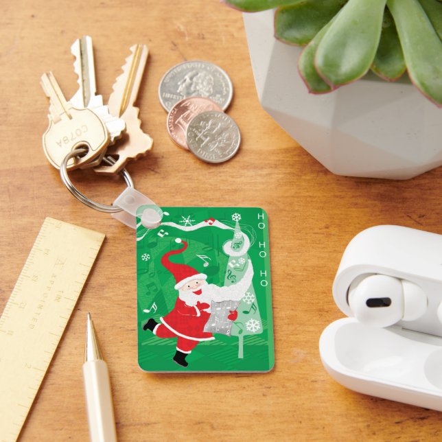 Cute Christmas, Singing and Dancing Santa Claus Key Ring (Desk)