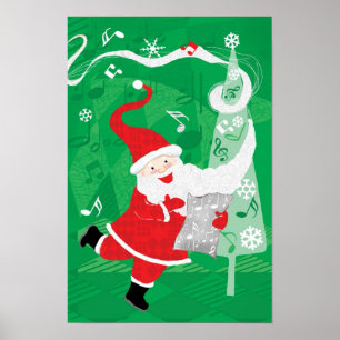 Cute Christmas, Singing and Dancing Santa Claus Poster
