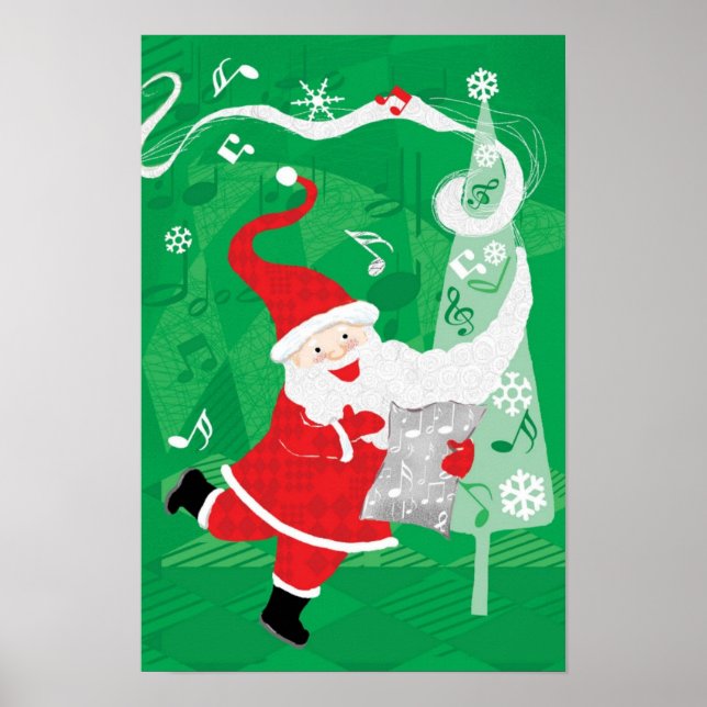 Cute Christmas, Singing and Dancing Santa Claus Poster (Front)