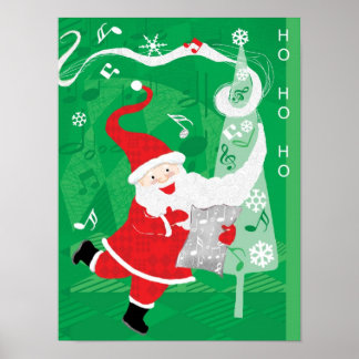 Cute Christmas, Singing and Dancing Santa Claus Poster
