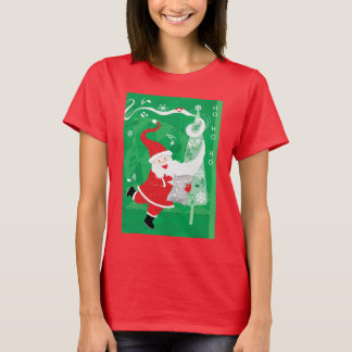 Cute Christmas, Singing and Dancing Santa Claus T-Shirt