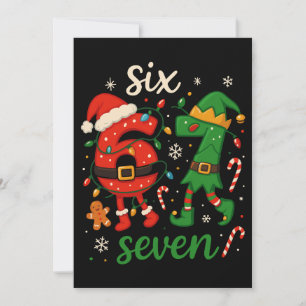 Cute Christmas Six Seven Meme Holiday Card