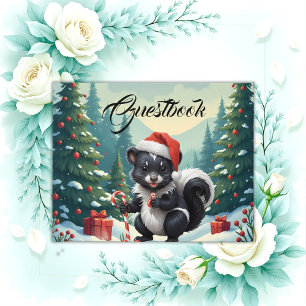 Cute Christmas Skunk Cartoon  Guest Book