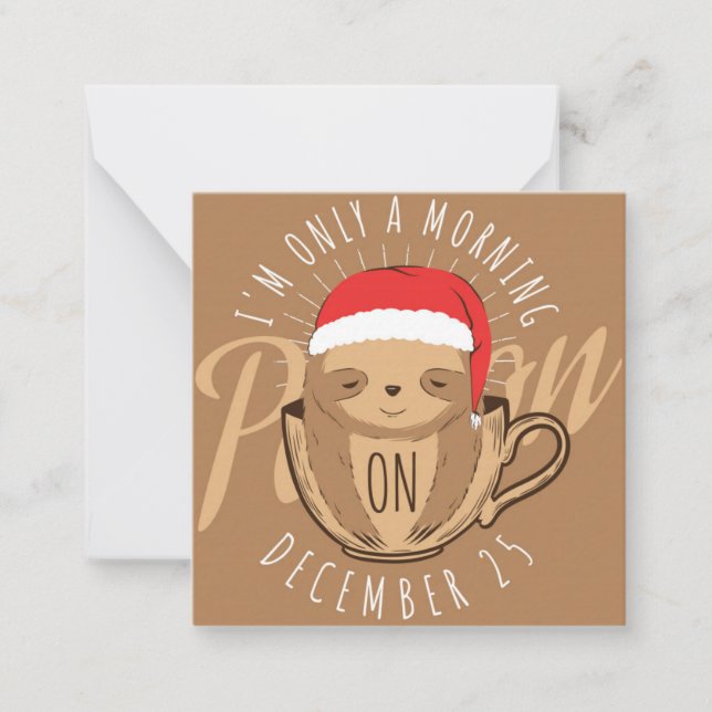 Cute Christmas Sloth Card (Front)