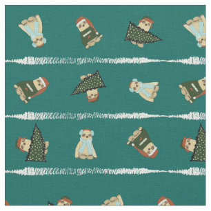 Cute Christmas Sloths Holiday Fabric By The Yard
