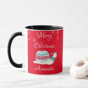 Cute christmas snail mug