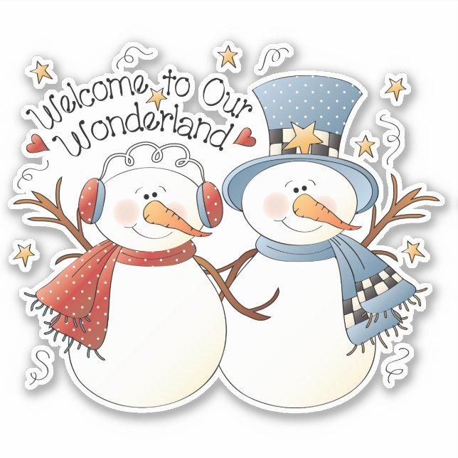 Cute Christmas snow couple candy cookie home tin (Front)
