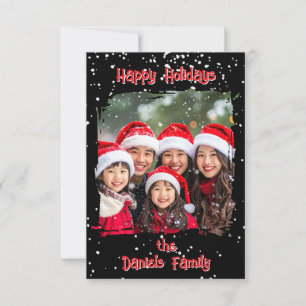 Cute Christmas Snow Family  Photo Card